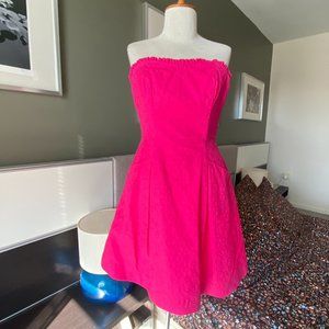 Lilly Pulitzer Hot Pink Sweetheart Strapless Dress Barbiecore US Zero   - J297